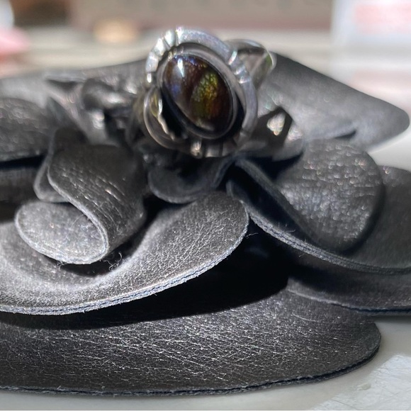 Sterling/Mexican FIRE AGATE ring 8.5 - Picture 4 of 5